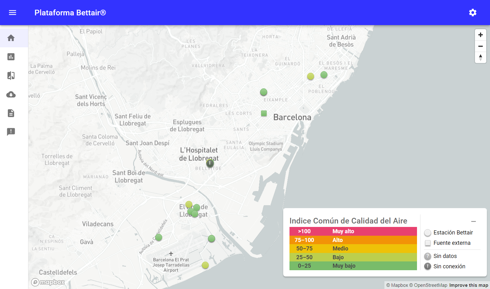 Figura 6 Captura de pantalla sección mapa con nodos