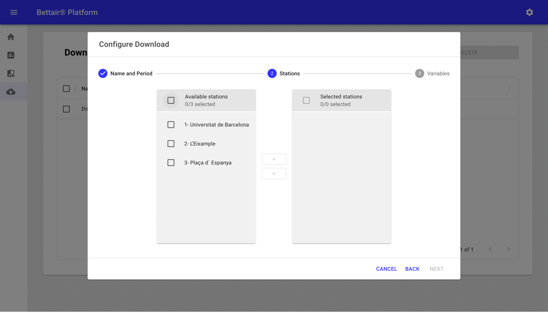 Figure 23 Pop-up screen with the second step of downloads setup