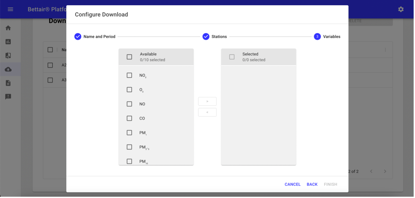 Figure 24 Pop-up screen with the third step of downloads setup